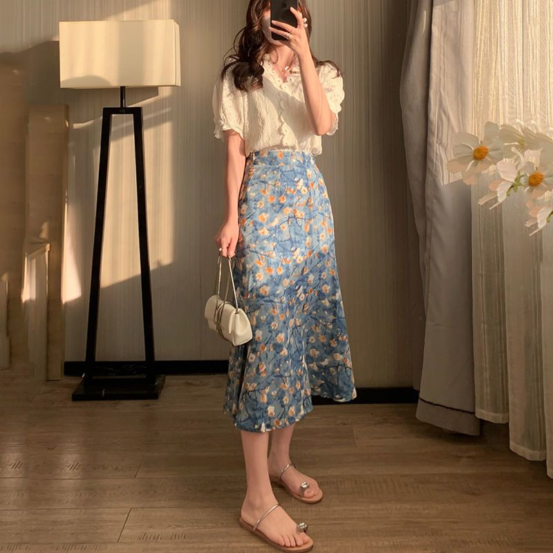 Conjunto de Verão Feminino em  - Midi Skirt Floral avaliação e preço