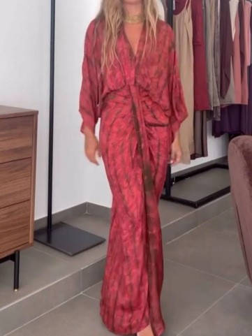 Vestido de Verão Feminino em L - Linen Dress Wrap avaliação e preço